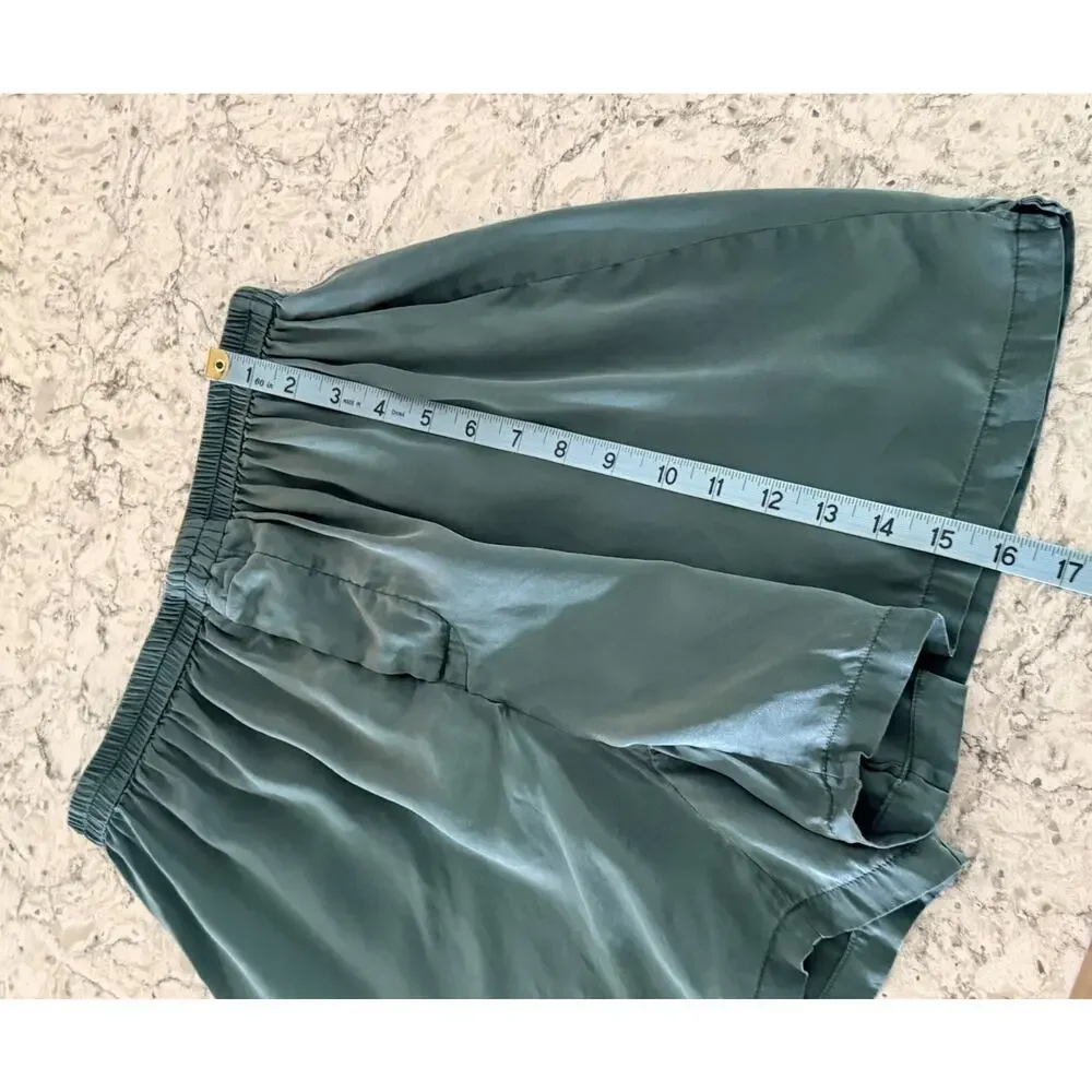 Fishers Finery Mens Silk Lounge Boxer Shorts Size M Green EUC $70